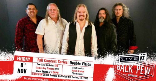Double Vision Tribute Concert at Back Pew Brewery