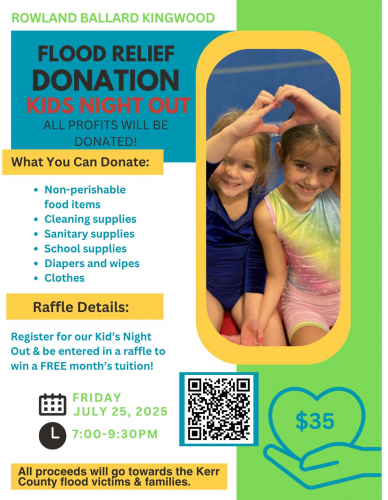 Flood Relief Donation - Kids Night Out - Rowland Ballard Kingwood
