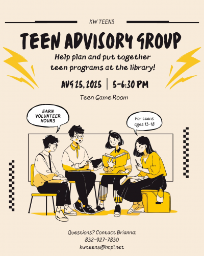 Kingwood Library - Teen Advisory Group