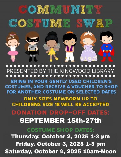Annual Community Costume Swap- Drop off Dates