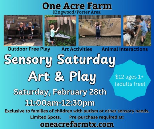 Sensory Saturday Art & Play at One Acre Farm