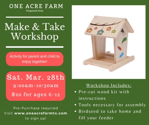 Make & Take Workshop at One Acre Farm