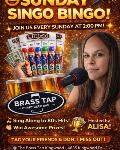 Sunday Funday Singo Bingo at The Brass Tap