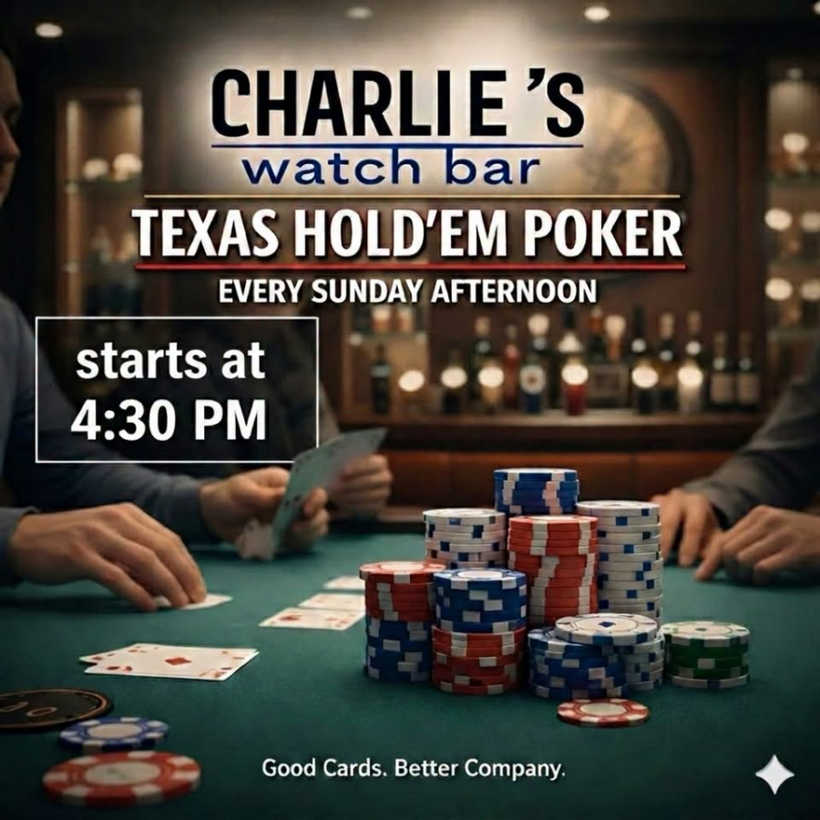Texas Holdem Poker Night | Charlie’s Watch Bar