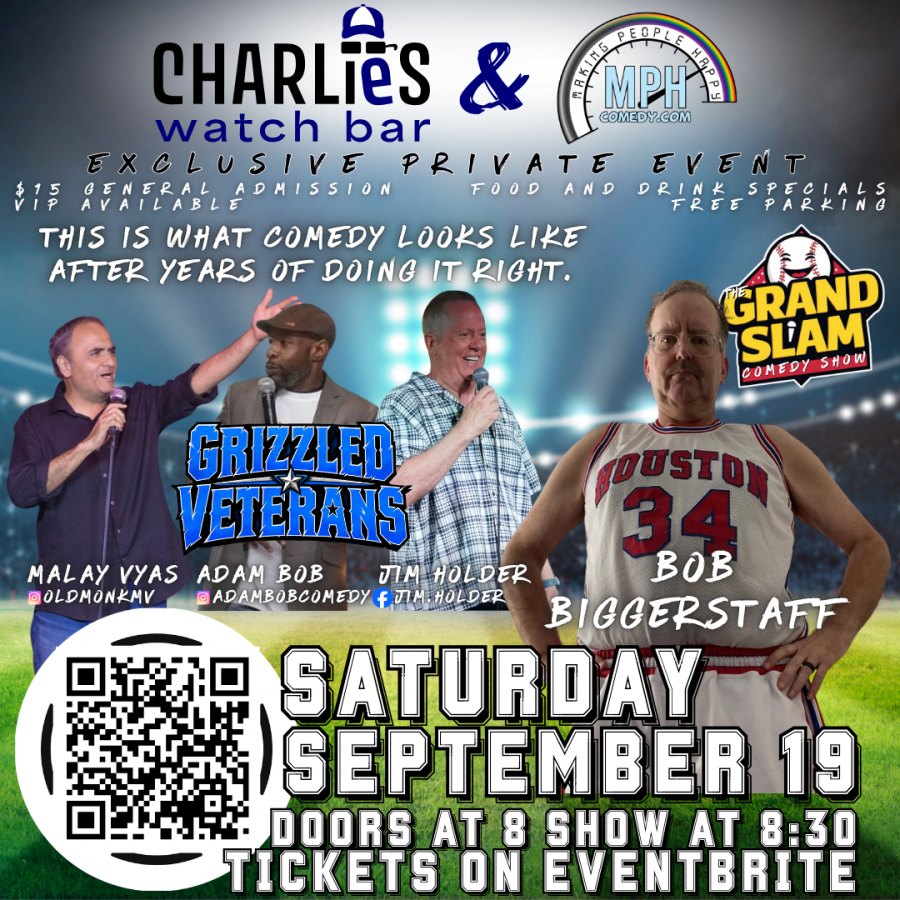 The GRAND SLAM Comedy Night at Charlie's Watch Bar