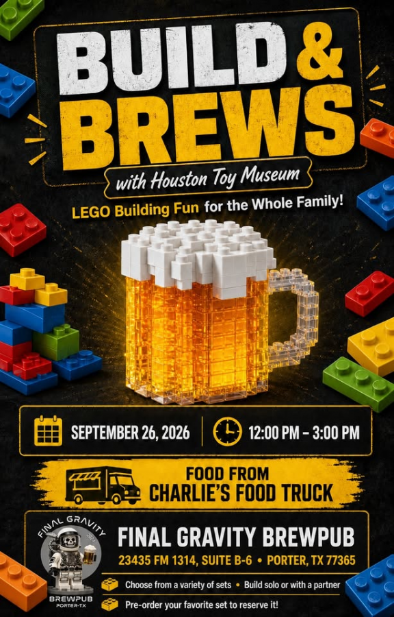 LEGO Building at Final Gravity BrewPub
