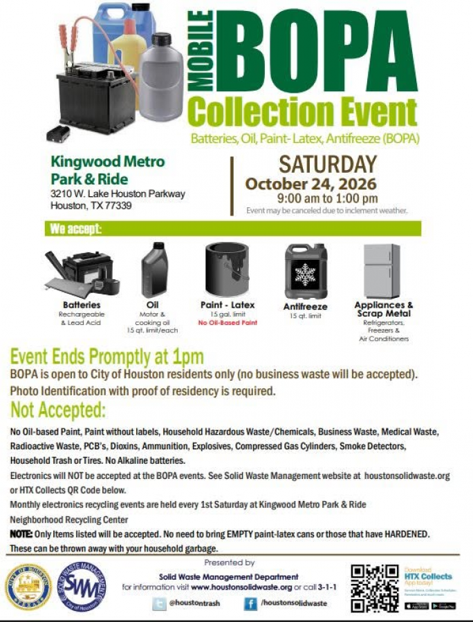 Kingwood Mobile BOPA Collection Event