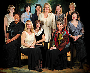 Last years recipients of the FamilyTime’s Woman of Achievement award include in the back row, from left Linda Wuest, Ellen Delap, Jennifer Dantzler, Colene Joiner, Monica Hains and Norma O’Donnell. Front row, from left, Peggy Pickens, Janet Huberty, Brigitte Collee, Ruth Ann Goodwin and Noel Boyd. Photo courtesy of Charles Falk Photography.