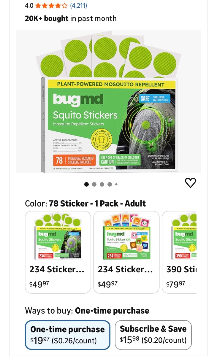 BugMD Stickers for mosquitos