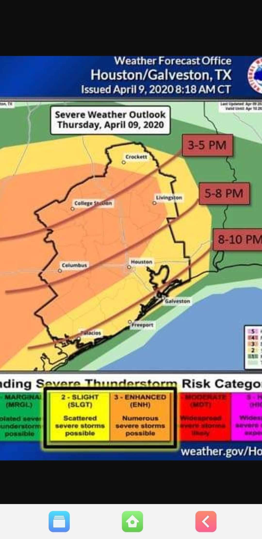 Severe weather (watch issued pg 3)