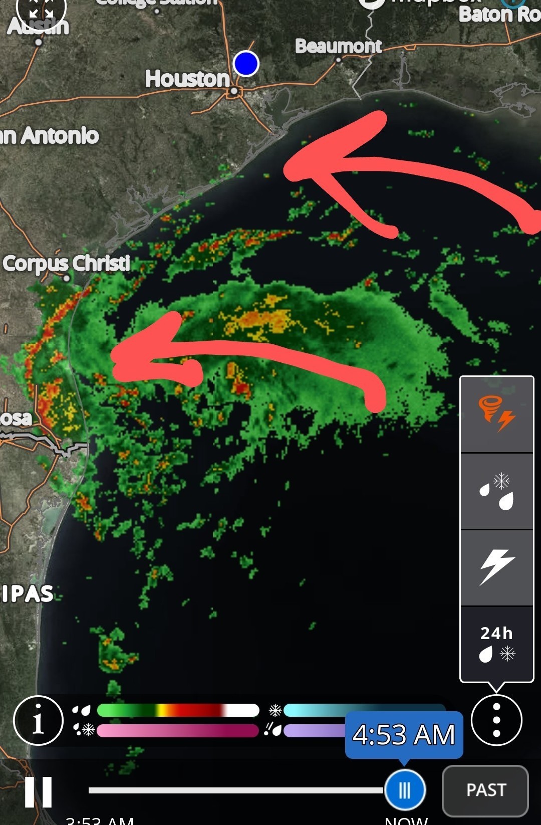 Tuesday forecast (TS Harold)