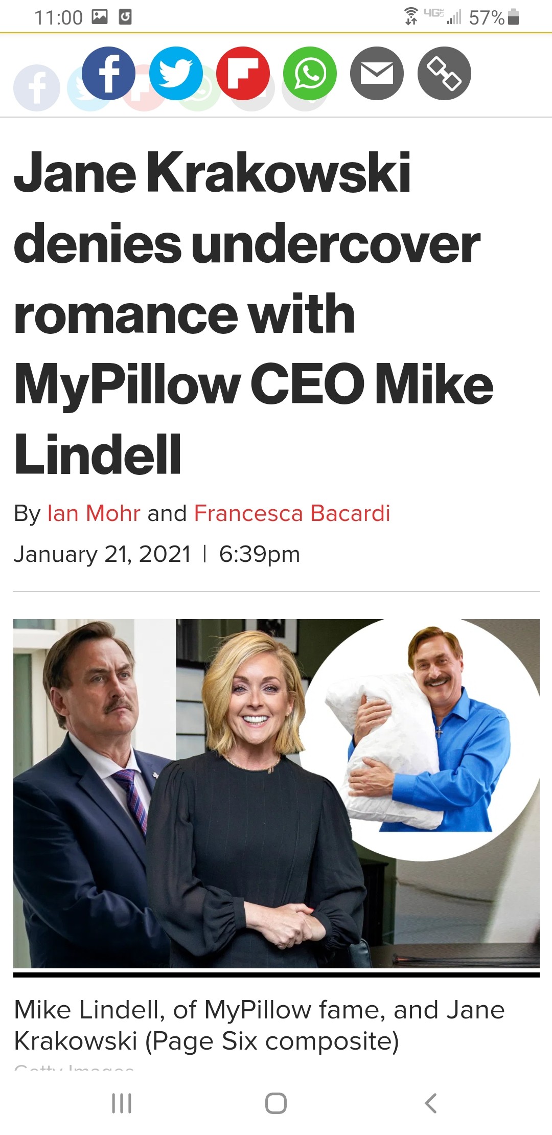Jane Krakowski rumored to have an affair with My Pillow CEO. I'