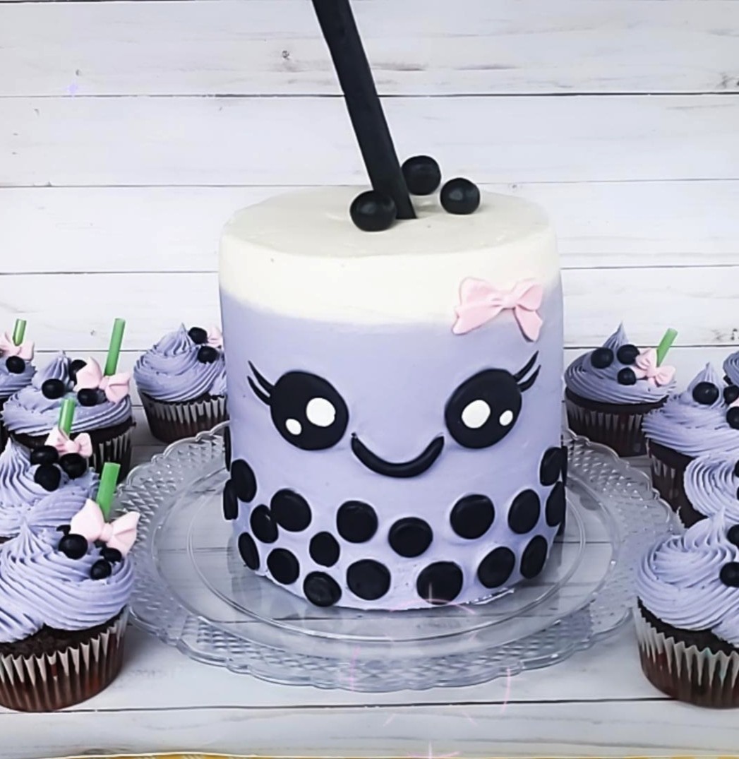 Boba Tea Cake I made for my neighbors daughter.