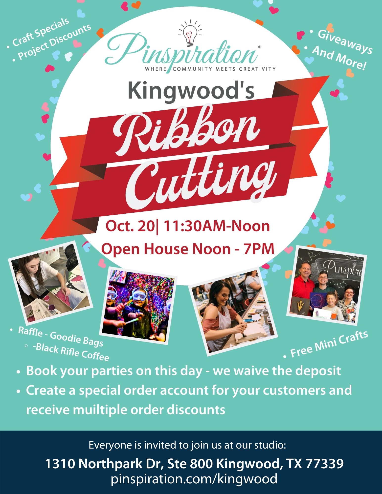 Ribbon Cutting and Open House for Pinspiration Kingwood
